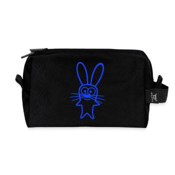 Bunny Rabbit Bunny Cartoon Small Animal Cute - Recycled Toiletry Zip Bag - black - Front