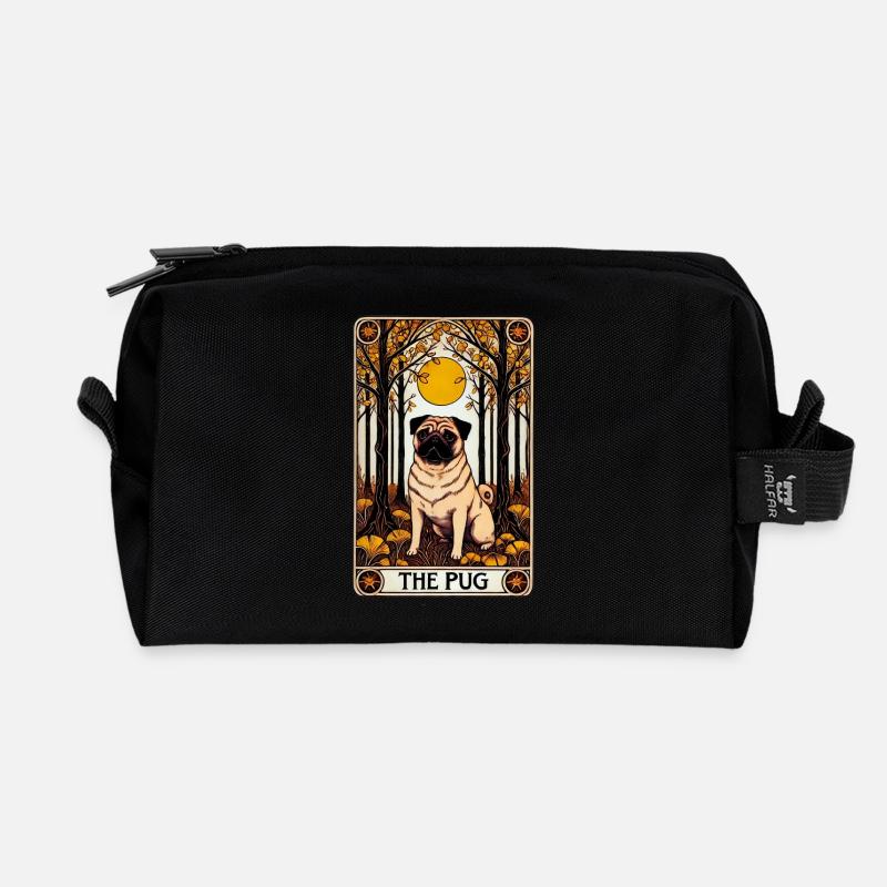 Der Mops - Recycelte Kulturtasche - Schwarz