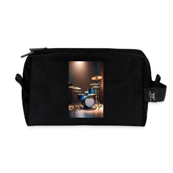 Drums | Drummer | Musicians | Band - Recycled Toiletry Zip Bag - black - Front