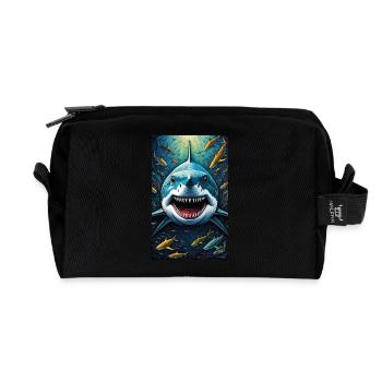 Shark | Great White Shark | Sea Creature | Fish - Recycled Toiletry Zip Bag - black - Front