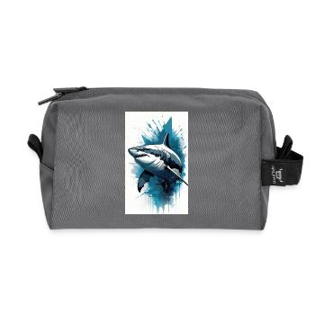 Shark | Great White Shark | Sea Creature | Fish - Recycled Toiletry Zip Bag - anthracite - Front
