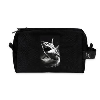 Shark | Great White Shark | Sea Creature | Fish - Recycled Toiletry Zip Bag - black - Front
