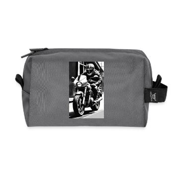 Moto | Motard | Motocycliste - Trousse de toilette en tissu recyclé - anthracite - Devant