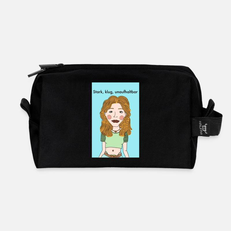 Strong independence - Recycled Toiletry Zip Bag - black