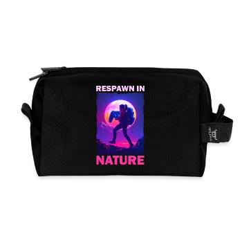 Adventurous gaming natural scenery - Recycled Toiletry Zip Bag - black - Front
