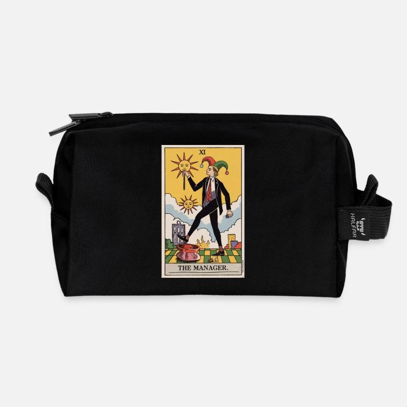 Le Manager Conception de cartes de tarot drôle - Trousse de toilette en tissu recyclé - noir