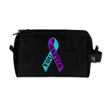 YOU MATTER Suicide Awareness Ribbon - Recycelte Kulturtasche - Schwarz - Vorne
