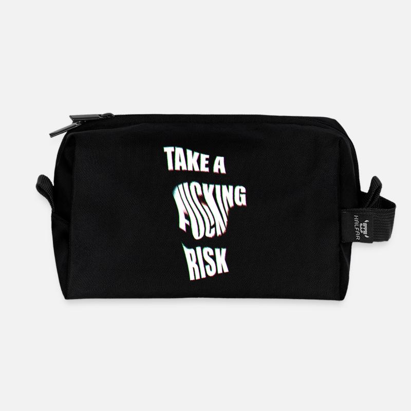Prenez un risque - Trousse de toilette en tissu recyclé - noir