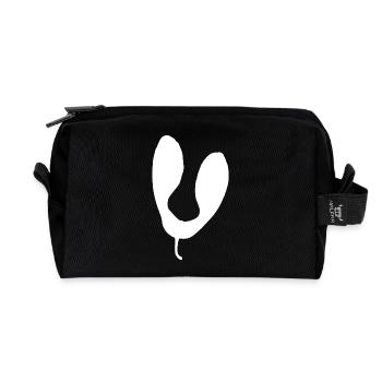 U-Shape Abstract Silhouette - Recycled Toiletry Zip Bag - black - Front