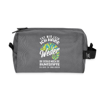 Neither patience nor crayons – sarcasm - Recycled Toiletry Zip Bag - anthracite - Front