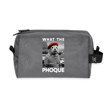 Was der Phoque Baskenland Baskisches Regionalhumor - Recycelte Kulturtasche - Anthrazit - Vorne