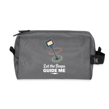 Introverted metal detector hobbyist - Recycled Toiletry Zip Bag - anthracite - Front