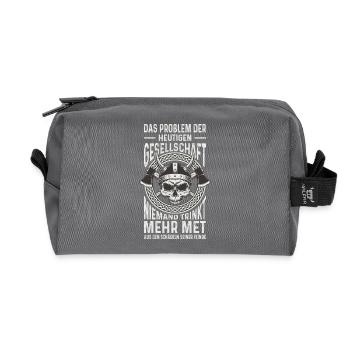 Tenue viking Valhalla Mythologie nordique - Trousse de toilette en tissu recyclé - anthracite - Devant