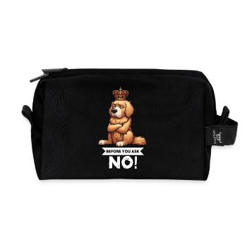 Before You Ask Golden Retriever Goldie Goldies - Recycelte Kulturtasche - Schwarz - Vorne