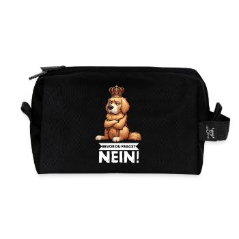 Bevor Du Fragst Golden Retriever Goldie Goldies - Recycelte Kulturtasche - Schwarz - Vorne
