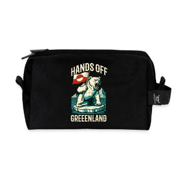 Hands Off Greenland Flag Arctic Polar Bear - Recycelte Kulturtasche - Schwarz - Vorne