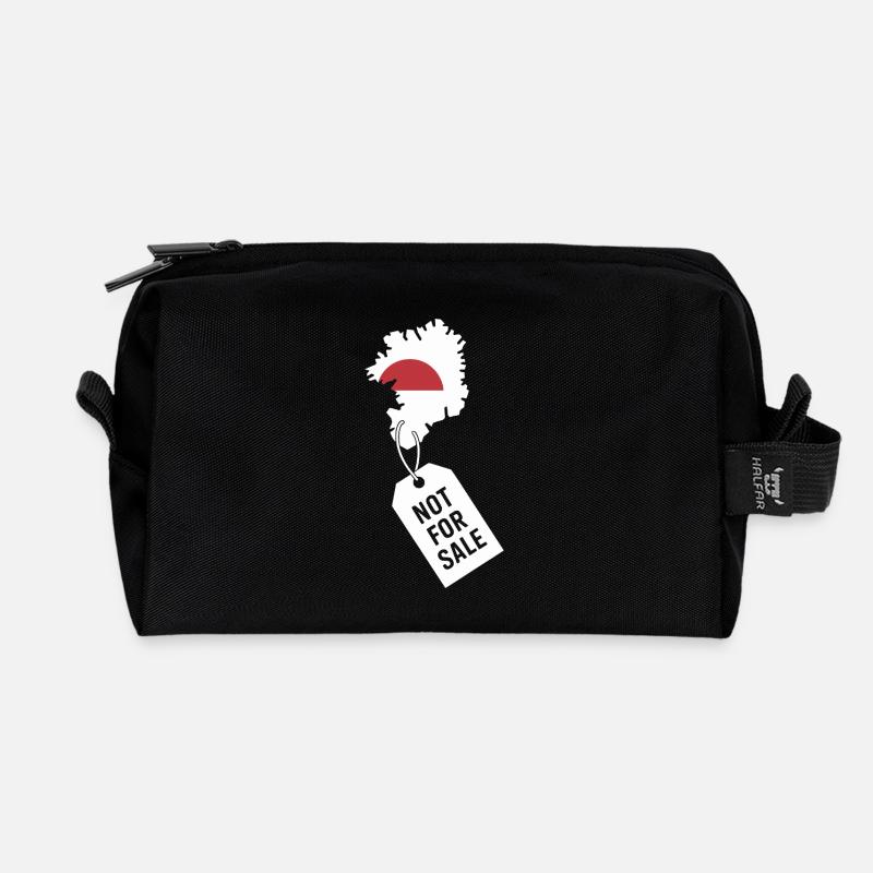 Greenland Not For Sale - Statement Design - Recycled Toiletry Zip Bag - black