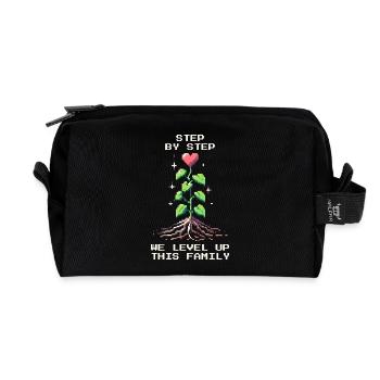 Step by Step: Level Up Family | Patchwork - Recycled Toiletry Zip Bag - black - Front