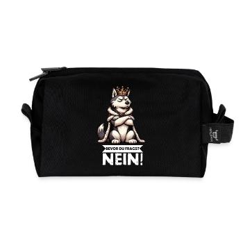 Before you ask Husky Huskies Husky Owners - Recycled Toiletry Zip Bag - black - Front