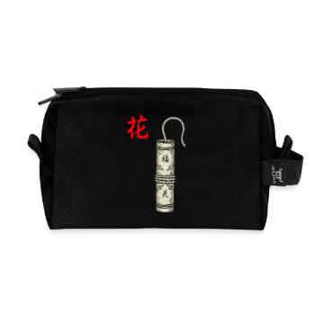 Firecracker Chinese - Recycled Toiletry Zip Bag - black - Front