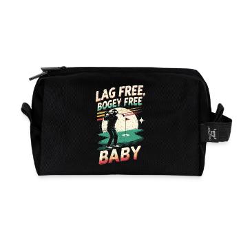 Golf Simulator Lag Free Bogey Free - Recycled Toiletry Zip Bag - black - Front