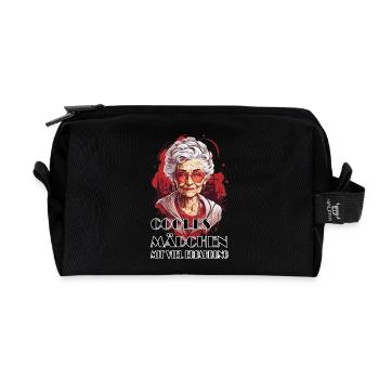 Oma mit Stil: Viel Erfahrung - Recycelte Kulturtasche - Schwarz - Vorne