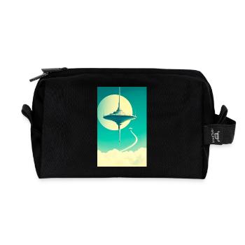 Städte beginnen über den Wolken zu schweben - Recycelte Kulturtasche - Schwarz - Vorne