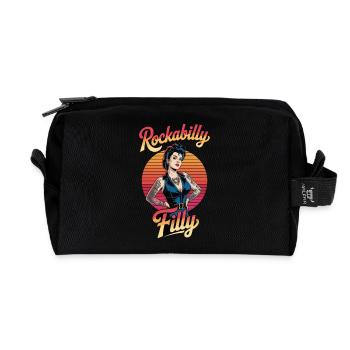 Rockabilly Filly Retro Vibes - Recycelte Kulturtasche - Schwarz - Vorne
