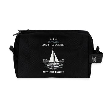 75. Geburtstag Segeln Ohne Motor - Recycelte Kulturtasche - Schwarz - Vorne
