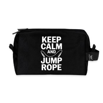 Keep Calm and Jump Rope - Recycled Toiletry Zip Bag - black - Front