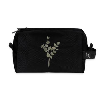 Eukalyptus-Aquarell - Recycelte Kulturtasche - Schwarz - Vorne
