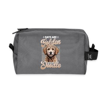 Goldendoodle Dog Breed - Recycled Toiletry Zip Bag - anthracite - Front