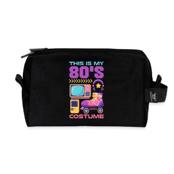 Retro Back to the 80s Vintage Design - Recycled Toiletry Zip Bag - black - Front