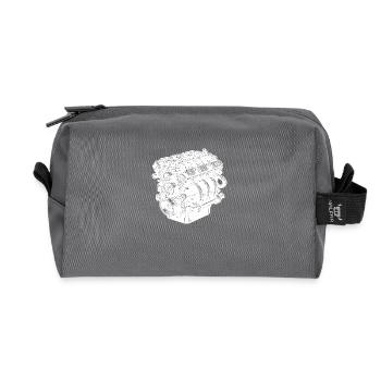 Mechaniker Zylinder Motorblock Hubraum Fan Motor - Recycelte Kulturtasche - Anthrazit - Vorne