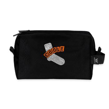 Chaussette cool - design motivant amusant - Trousse de toilette en tissu recyclé - noir - Devant