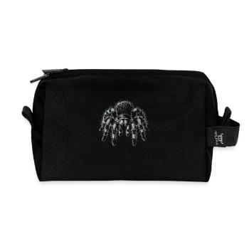 Large Hairy Tarantula Tarantula - Recycled Toiletry Zip Bag - black - Front