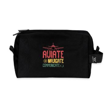 Aviate Navigate Communicate - Recycled Toiletry Zip Bag - black - Front
