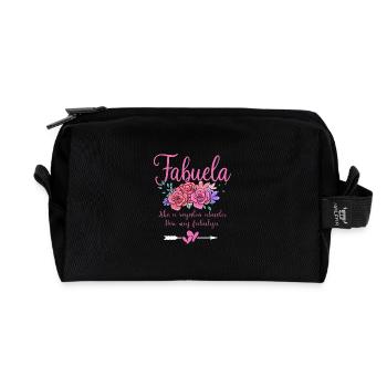 Fabuela - Recycled Toiletry Zip Bag - black - Front