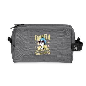 Fabuela - Recycled Toiletry Zip Bag - anthracite - Front