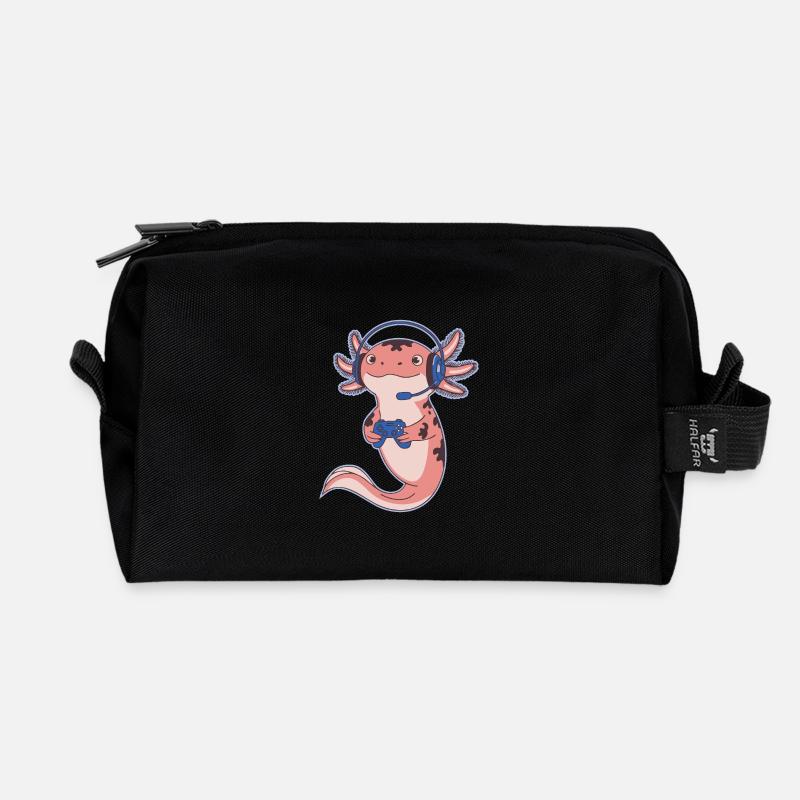 Axolotl Gamer Design – Video Game Lover Design - Recycelte Kulturtasche - Schwarz