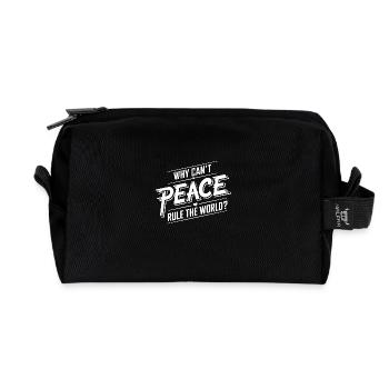 Why not peace for all - we need love - Recycled Toiletry Zip Bag - black - Front