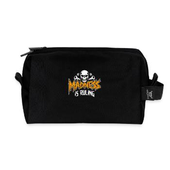 Madness rules the world Motivation Hope - Recycled Toiletry Zip Bag - black - Front