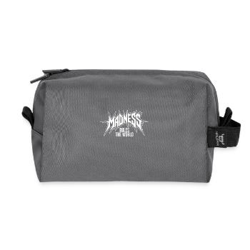 Madness rules the World. Der Wahnsinn regiert - Recycelte Kulturtasche - Anthrazit - Vorne