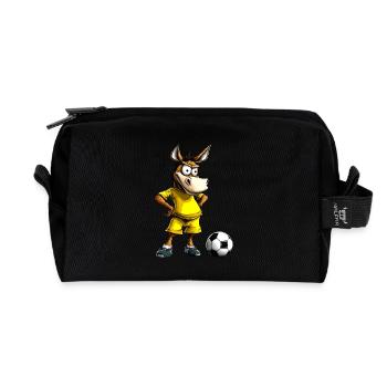 Esel Fussball - Recycelte Kulturtasche - Schwarz - Vorne