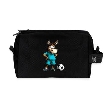 Donkey Football - Recycled Toiletry Zip Bag - black - Front