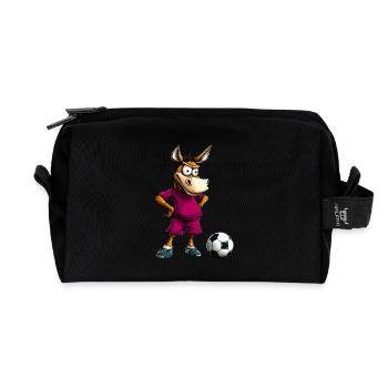 Esel Fussball - Recycelte Kulturtasche - Schwarz - Vorne