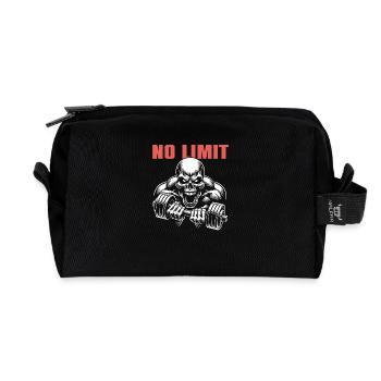 No Limit Hard Workout Skull with Dumbbell - Recycled Toiletry Zip Bag - black - Front