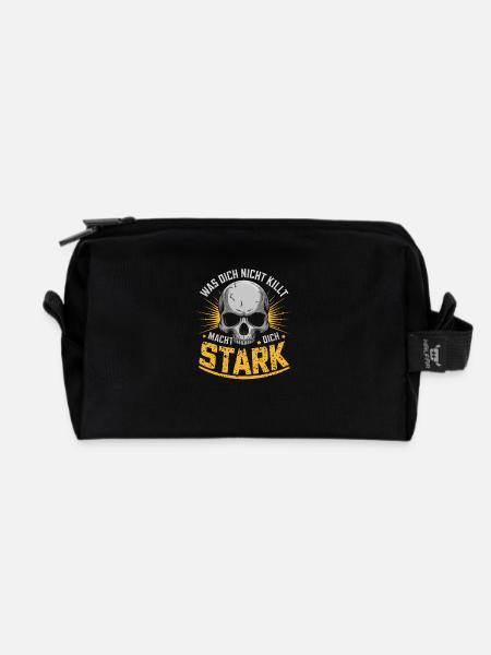 Was dich nicht killt macht dich stark Motivation - Recycelte Kulturtasche - Schwarz
