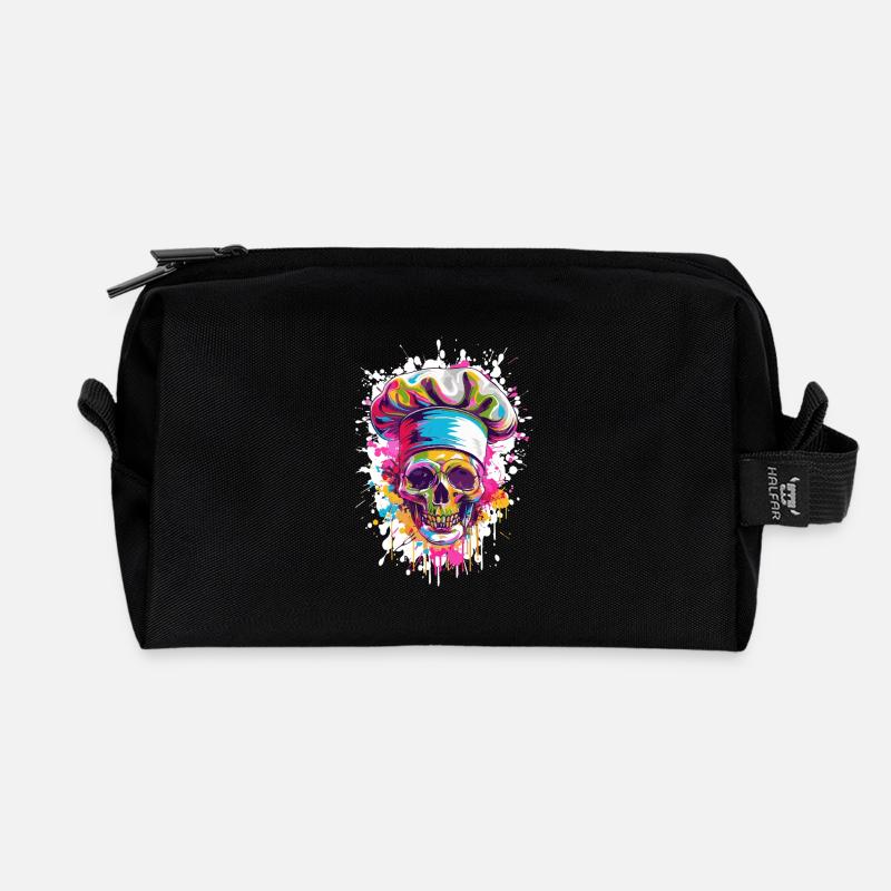 Koch Totenkopf - Recycelte Kulturtasche - Schwarz
