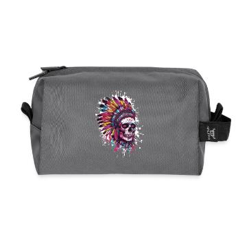 Crâne indien - Trousse de toilette en tissu recyclé - anthracite - Devant